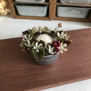 秋色花冠のピンクッション[動画あり]♪