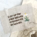 聖句「財宝(たから)を天に積め」のフォント違い・別バージョン刺繍