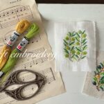 オリーブの刺繍(ブローチ)が、完成に近づいてきました♪