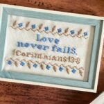 リブリの横糸刺繍キット『Love never fails.』が完成しました*｡ﾟ